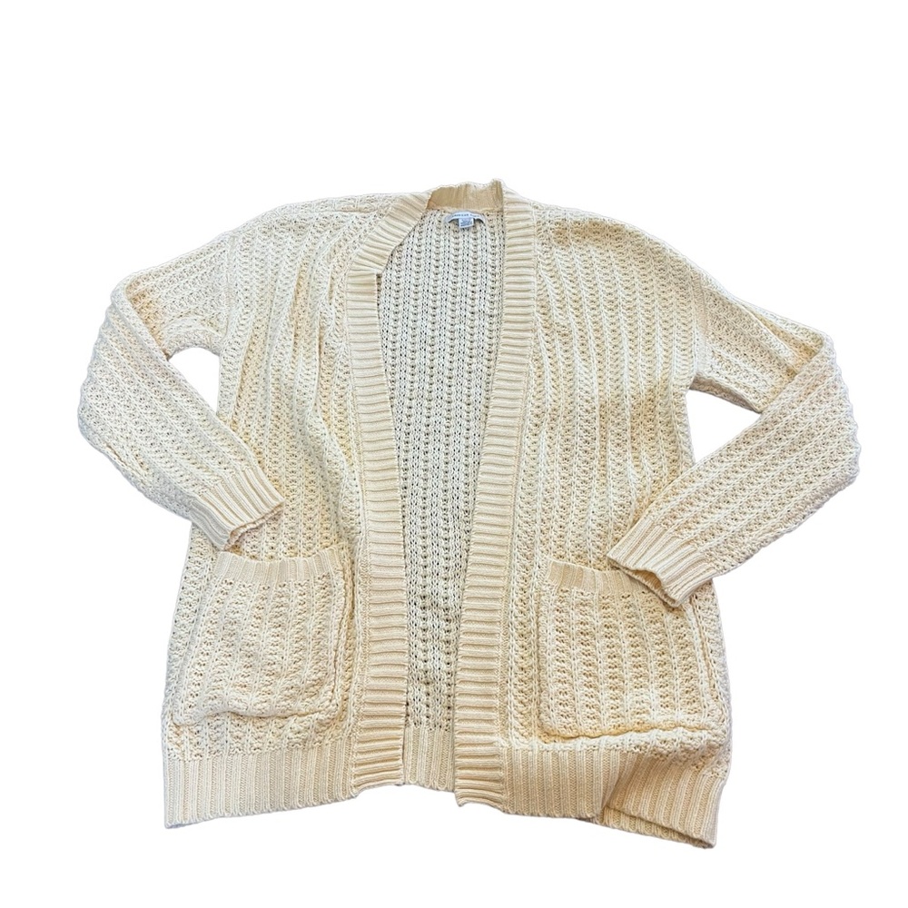 American‎ Eagle Women’s Small Long Cardigan Sweater Yellow Open Front